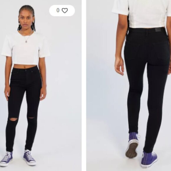 Urban Outfitters BDG Jeans Twig High Rise Skinny Distressed Black size 26 - Picture 14 of 14